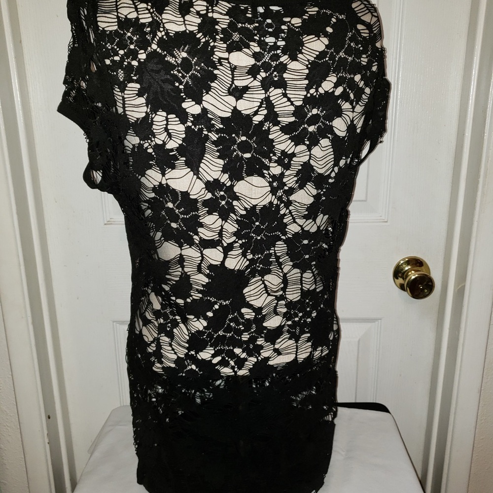 Wet Seal Black Short Sleeve Blouse
